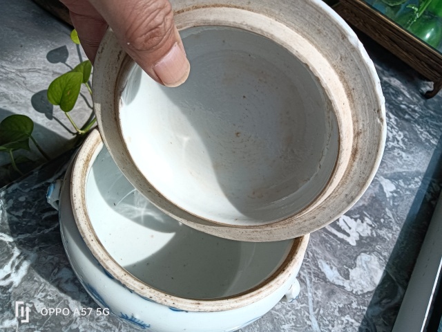 古玩陶瓷光緒青花博古圖粥罐拍賣，當前價格1200元