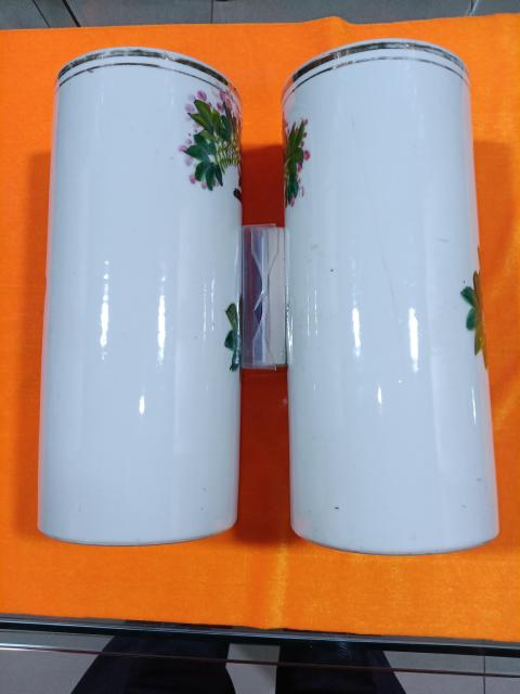 古玩陶瓷淺降花鳥帽筒一對拍賣，當前價格1800元