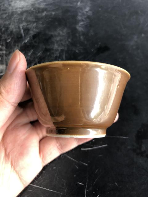 古玩陶瓷外紫金內青花花卉斗雞圖杯碟拍賣,當前價格4680元