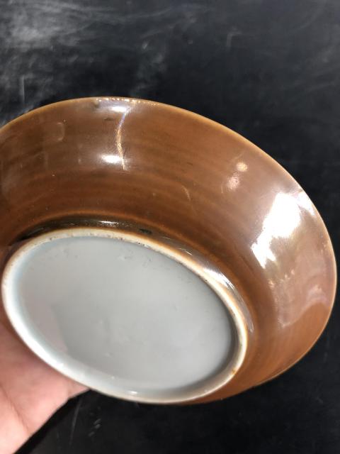 古玩陶瓷外紫金內青花花卉斗雞圖杯碟拍賣,當前價格4680元