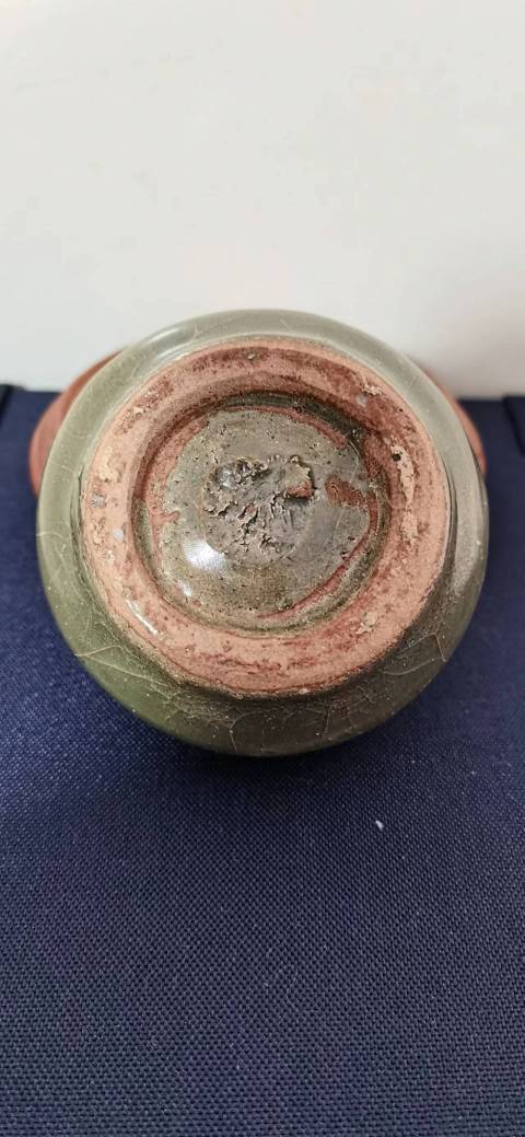 古玩陶瓷元代龍泉窯青釉蓋罐拍賣,當前價格2000元