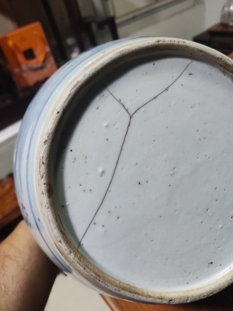 古玩陶瓷清代乾隆山水紋青花罐拍賣,當前價格4688元
