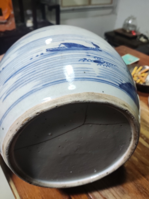 古玩陶瓷清代乾隆山水紋青花罐拍賣,當前價格4688元