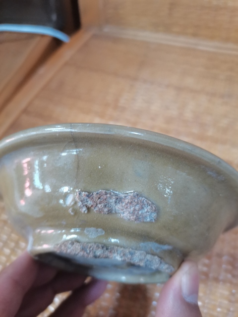 古玩陶瓷龍泉米黃釉盤拍賣,當前價格500元