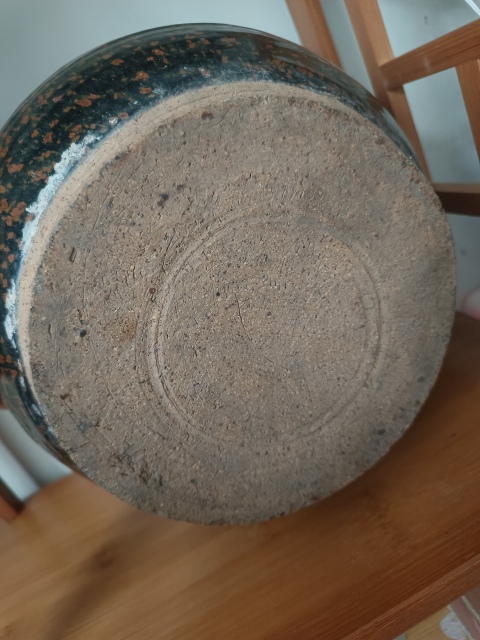 古玩陶瓷清晚磁州窯鐵銹花大罐拍賣，當前價格600元