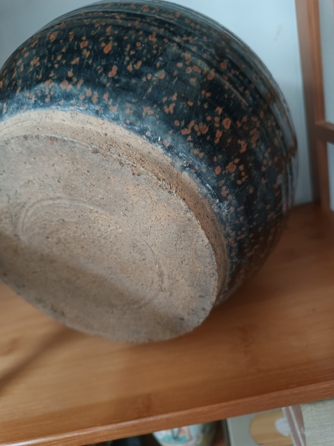 古玩陶瓷清晚磁州窯鐵銹花大罐拍賣，當前價格600元