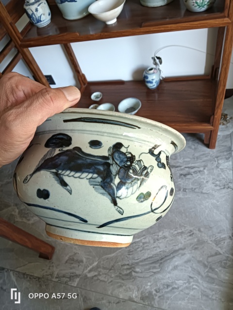 古玩陶瓷康熙青花雙獅戲繡球香爐拍賣,當前價格3100元