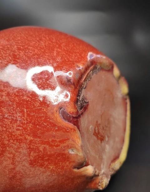 古玩陶瓷（晚清）紅釉香爐拍賣，當前價格900元