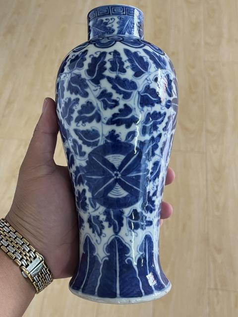古玩陶瓷晚清宣德年制款花卉紋青花瓶拍賣，當前價格2500元