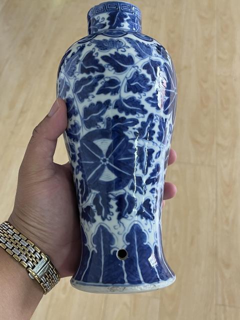 古玩陶瓷晚清宣德年制款花卉紋青花瓶拍賣，當前價格2500元
