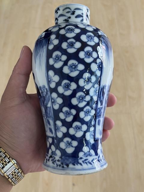 古玩陶瓷晚清三娘教子圖青花瓶拍賣,當(dāng)前價(jià)格2500元