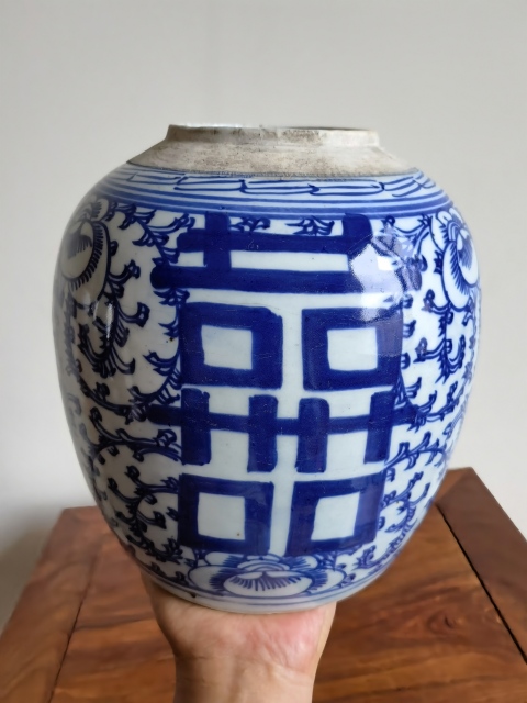 骨董品   元青花纏枝蓋缶 骨董品 元青花纏枝蓋缶