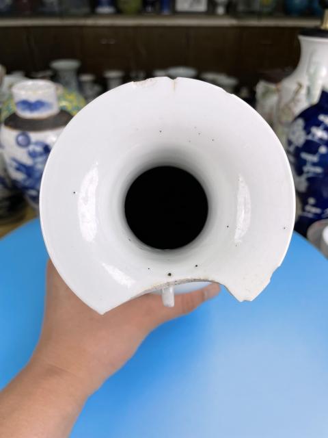 古玩陶瓷晚清民國 紅綠彩太獅少保詩文蝠耳撇口瓶拍賣，當前價格980元