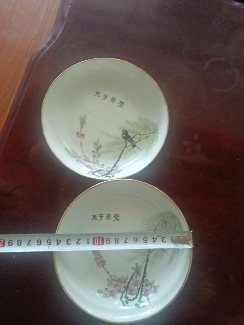 古玩陶瓷民國(guó)花鳥紋彩繪盤一對(duì)拍賣，當(dāng)前價(jià)格1000元