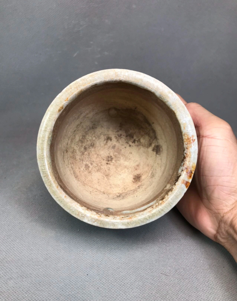 古玩陶瓷（晚清民國）窯變哥釉三足筒式香爐（帶底座少見）拍賣，當前價格0元