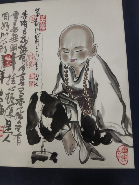 古玩字畫中國美術家協會已故名家周仁輝《小和尚》拍賣,當前價格369元