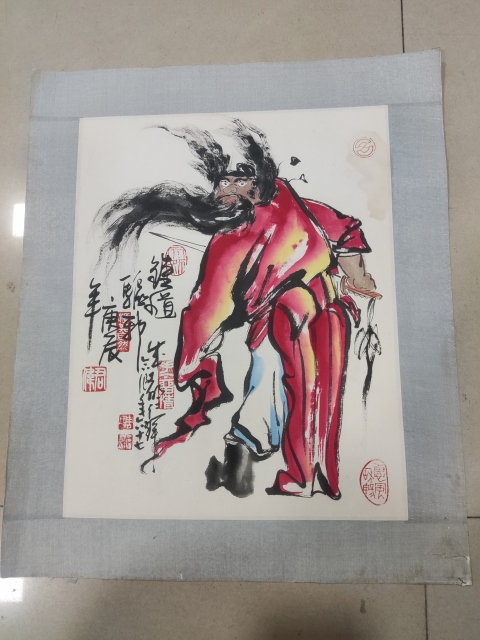 古玩字畫手工精裱已故名家呂君柏周仁輝 鐘馗驅(qū)邪圖拍賣，當(dāng)前價格666元