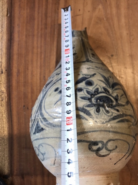 古玩陶瓷元末明初青花花卉紋玉壺春瓶拍賣,當前價格5000元
