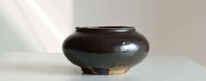 古玩陶瓷明代定窯褐釉文房水呈拍賣，當前價格750元