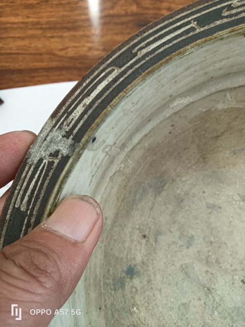 古玩陶瓷清中期鐵銹釉青花山水紋香爐拍賣，當前價格1400元