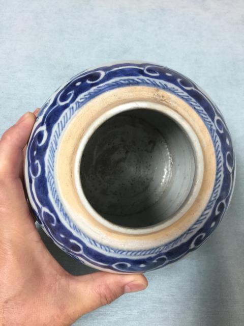 古玩陶瓷清康熙-青花花間壽紋罐拍賣,當前價格3999元