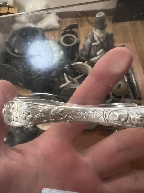 古玩雜項清代手工銀發(fā)簪拍賣,當前價格450元