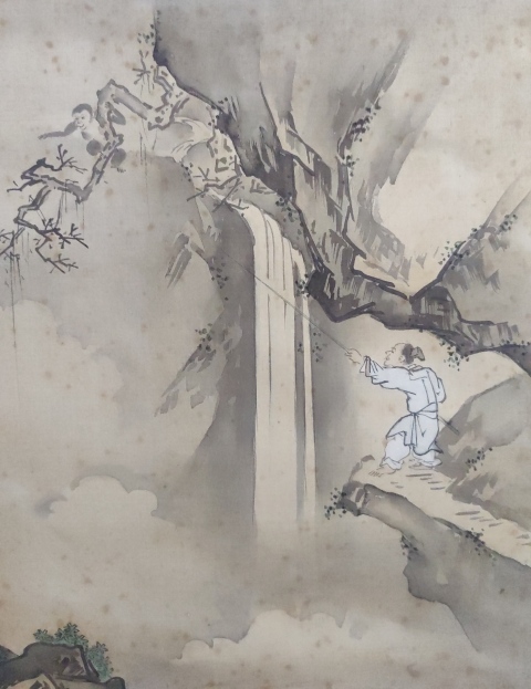 古玩字畫清末民初鐘進士絹本人物鏡片帶實木原框拍賣，當前價格3888元