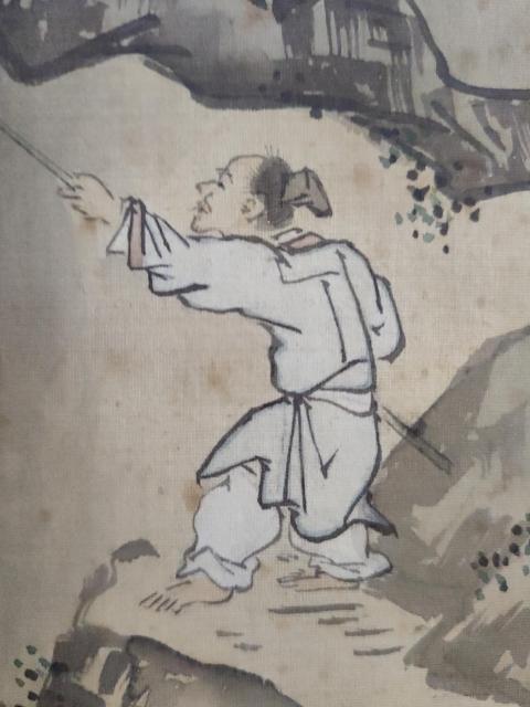 古玩字畫清末民初鐘進士絹本人物鏡片帶實木原框拍賣，當前價格3888元