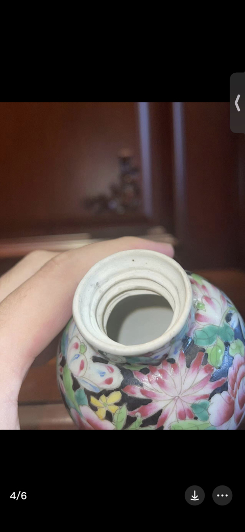 古玩陶瓷民國(guó)大清乾隆年制款百花不落地粉彩蓋罐拍賣(mài)，當(dāng)前價(jià)格1880元