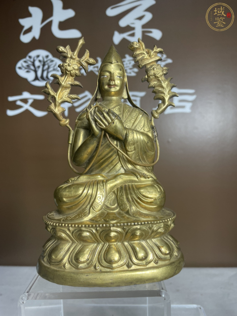 古玩銅器清代中期銅鎏金宗喀巴造像拍賣，當前價格16999元