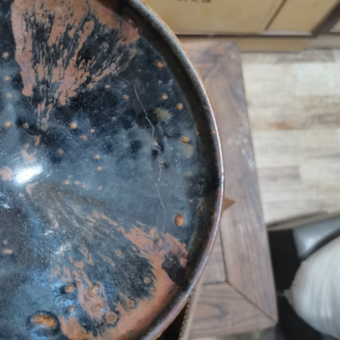 古玩銅器元代早期瓷酒碗,一半精修拍賣,當前價格899元