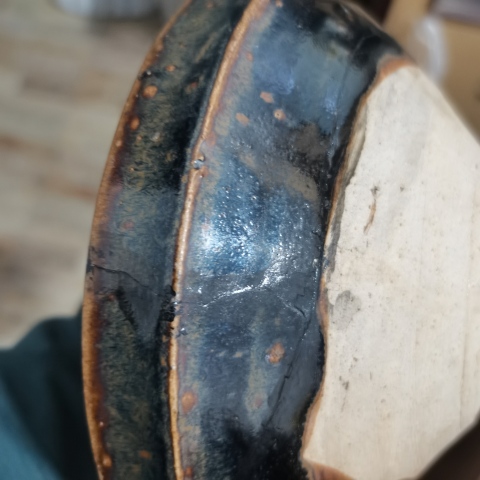 古玩銅器元代早期瓷酒碗,一半精修拍賣,當前價格899元