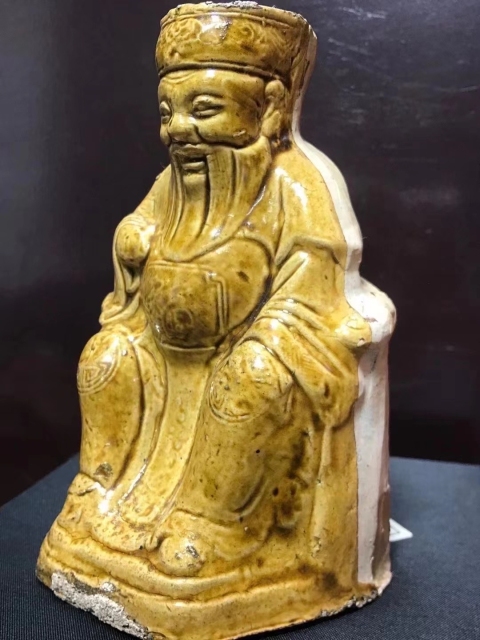 古玩陶瓷清.黃釉福德正神拍賣,當前價格1880元