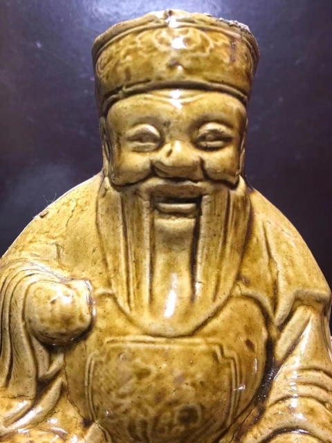 古玩陶瓷清.黃釉福德正神拍賣,當前價格1880元