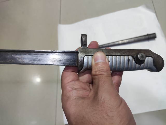 古玩雜項十九世紀晚期法國毛瑟槍T刃槍刺拍賣,當前價格8666元