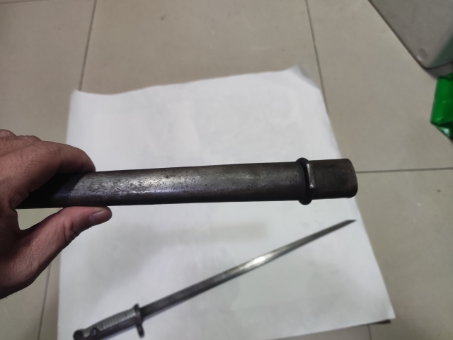 古玩雜項十九世紀晚期法國毛瑟槍T刃槍刺拍賣,當前價格8666元