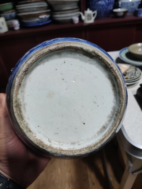 古玩陶瓷清代道光至咸豐纏枝花卉紋四系粥罐拍賣,當前價格588元