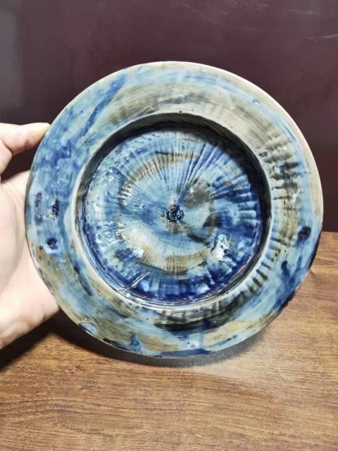 古玩陶瓷清，藍釉瓷硯臺拍賣，當前價格3200元