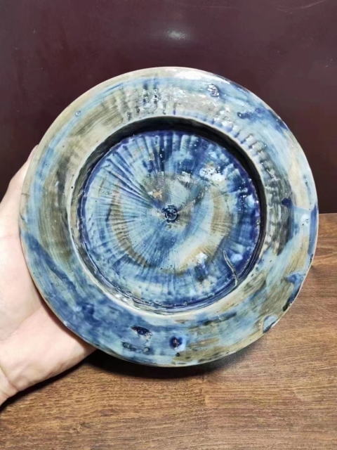 古玩陶瓷清，藍釉瓷硯臺拍賣，當前價格3200元
