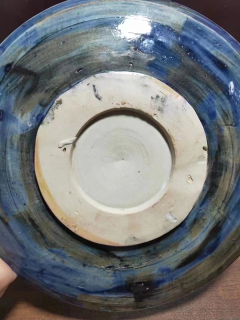 古玩陶瓷清，藍釉瓷硯臺拍賣，當前價格3200元