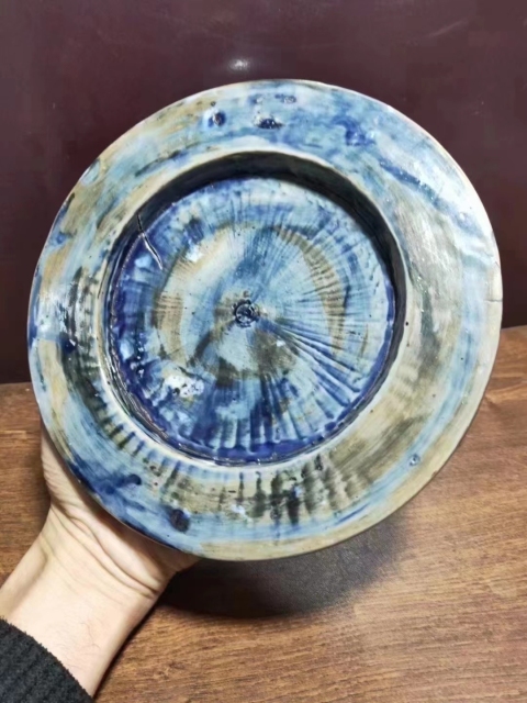 古玩陶瓷清，藍釉瓷硯臺拍賣，當前價格3200元