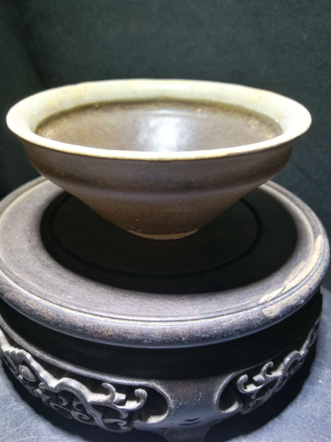古玩陶瓷吉州窯系白覆輪盞拍賣，當前價格6300元