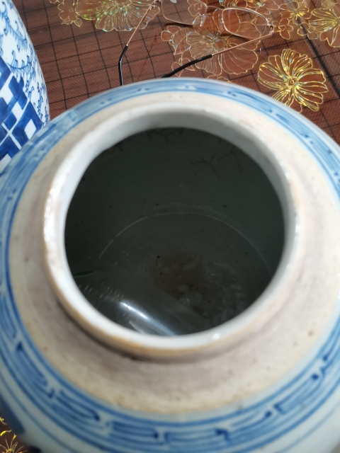 古玩陶瓷大罐子牡丹大罐嘉慶青花牡丹紋罐,景德鎮窯口拍賣,當前價格1888元