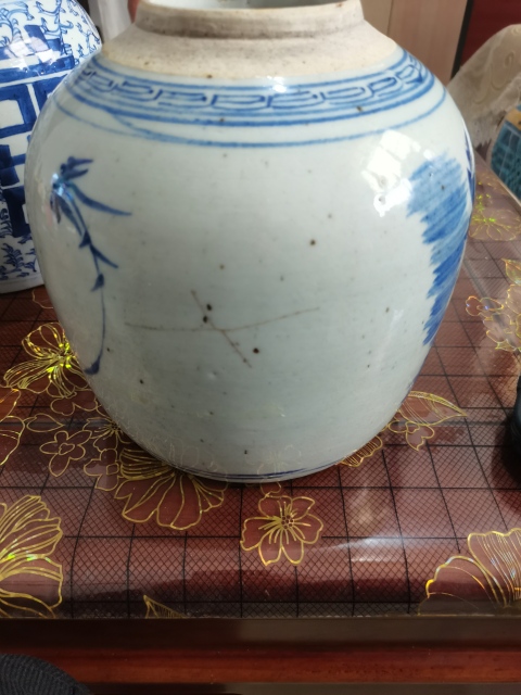 古玩陶瓷大罐子牡丹大罐嘉慶青花牡丹紋罐,景德鎮窯口拍賣,當前價格1888元
