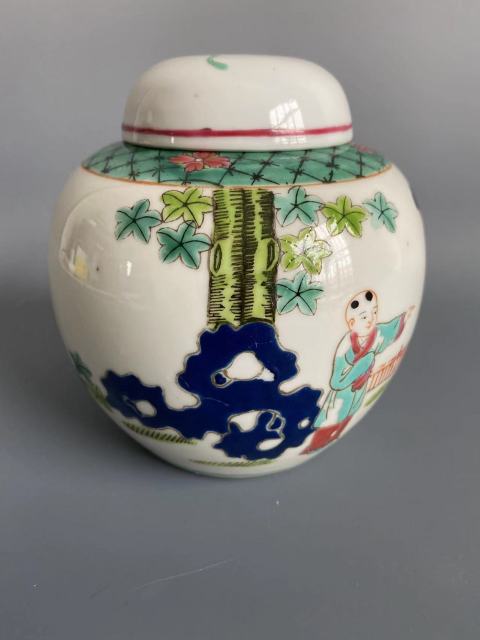 古玩陶瓷民國時期粉彩人物罐拍賣,當前價格1999元