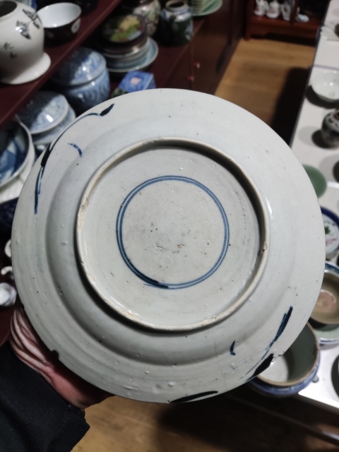 古玩陶瓷清代康熙青花留白龍紋盤拍賣,當前價格220元