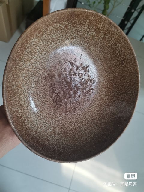 古玩陶瓷清中乾隆時期哥釉大碗拍賣,當前價格9800元