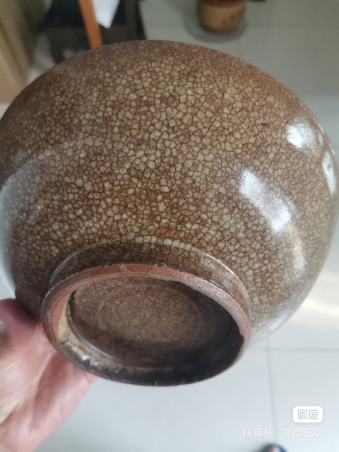 古玩陶瓷清中乾隆時期哥釉大碗拍賣,當前價格9800元