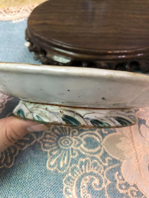 古玩陶瓷【晚清】粉彩花卉紋花口盤拍賣,當前價格2500元