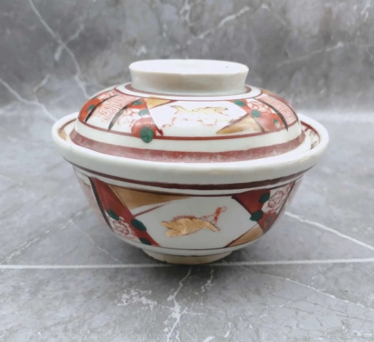 古玩陶瓷五彩蓋碗拍賣，當前價格350元